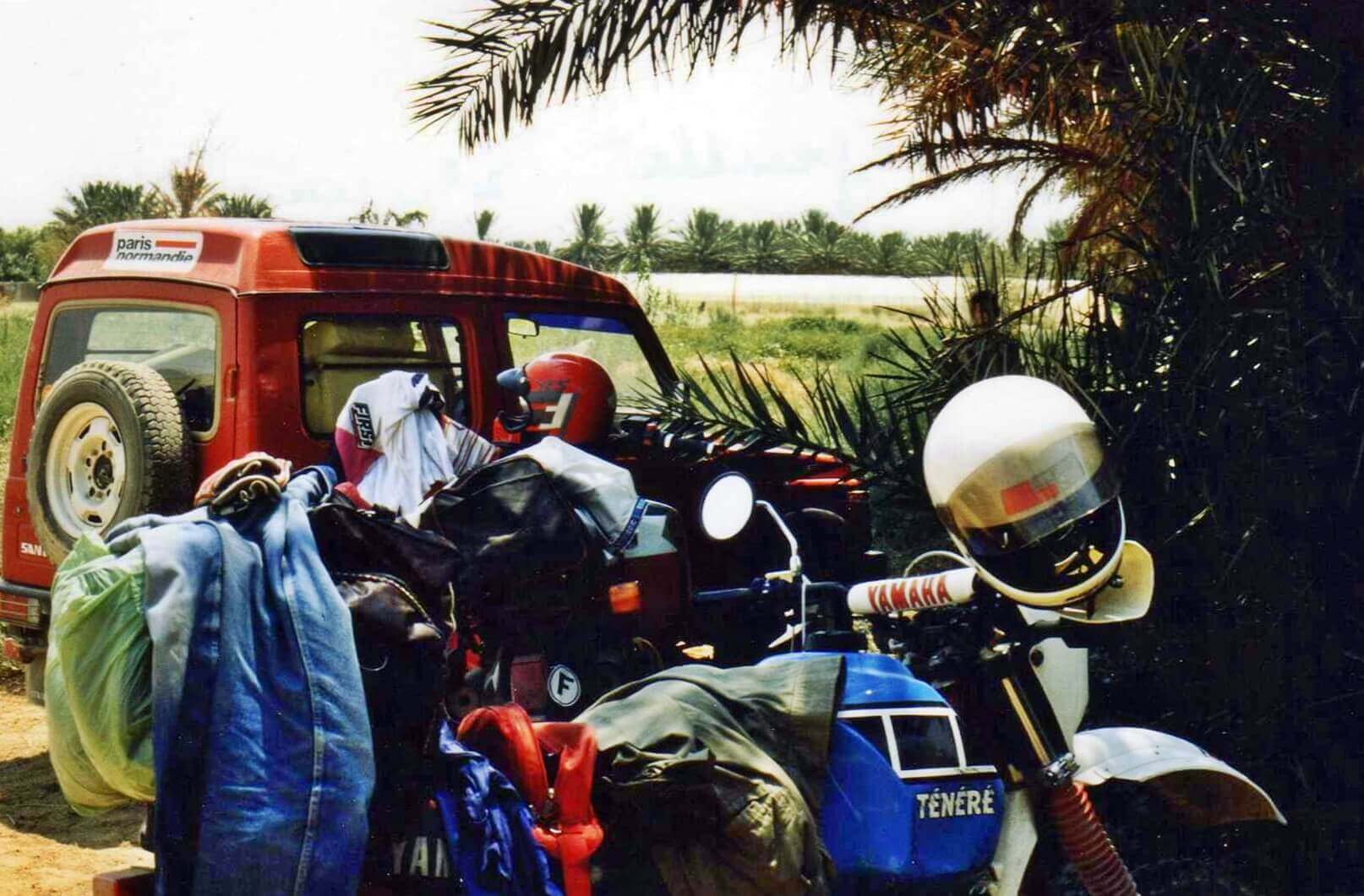 Raid moto 4x4 Tunisie Wild Spot Chebika Gafsa région Moularès champs pastèques melons