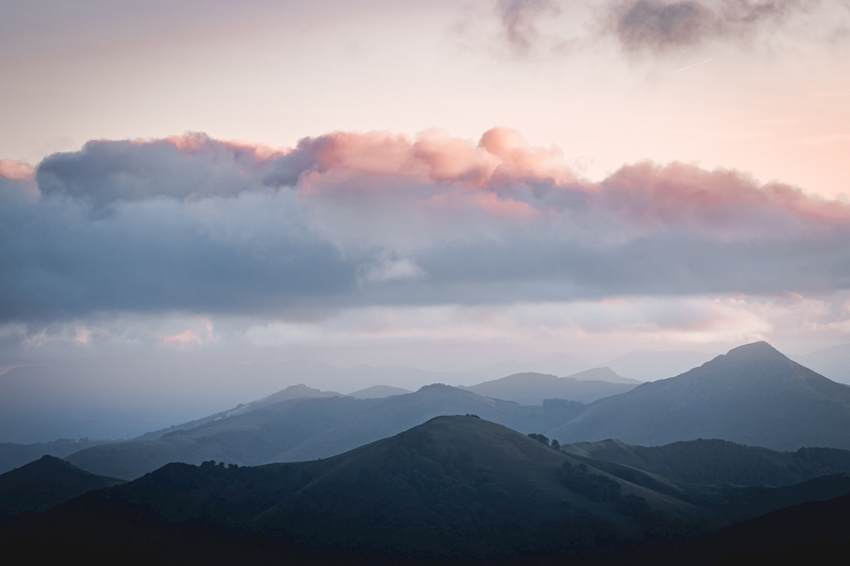 Photographie coucher de soleil Sommet Artzamendi Pays Basque Itxassou Wild Spot