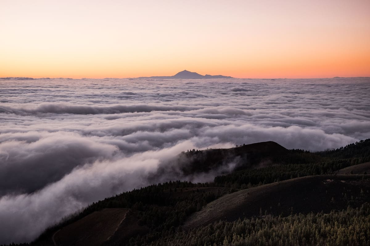 photo mer de nuages randonnée sommet volcan Pico Birigoyo île La Palma Canaries Espagne Wild Spot